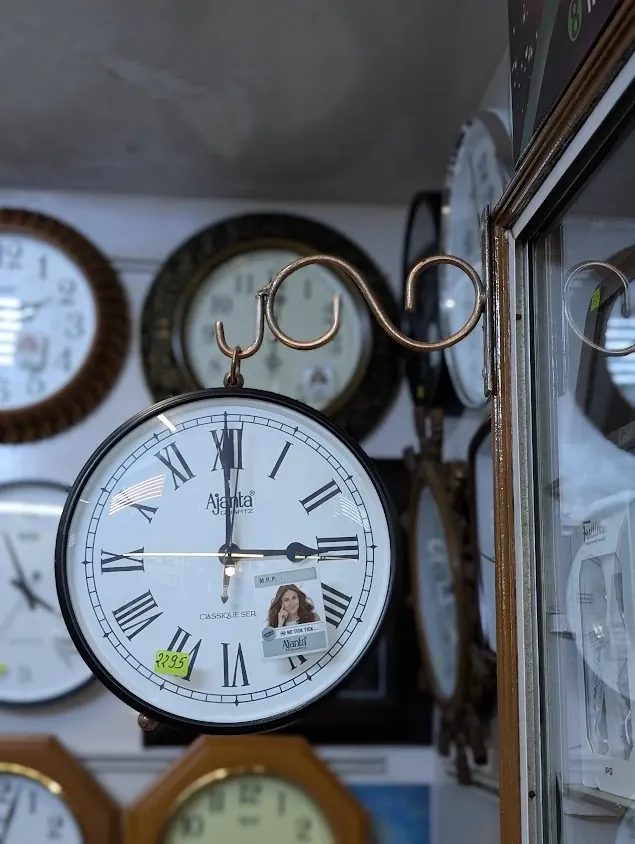 Ajanta double-sided station clock with Roman numerals at Jay Santoshi Watch